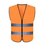 10 Pieces Reflective Working Vest with 2 Highly Reflective Strips Safety Vest for Outdoor Work, Jogging, Sports - Orange