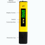 PH Detector Digital PH Tester Large LCD Display Precision PH Meter Water Quality Test Meter For Household Drinking Water, Aquarium, Swimming Pools(Yellow)