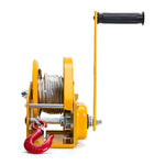 Hand Winch 1200LB Automatic Brake Hand Crank Gear Winch With 8m Steel Wire Manual Operated Two-Way Ratchet For Boat Trailer Marine