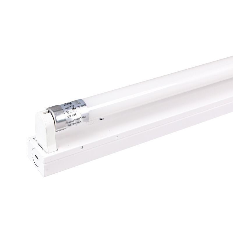 Bright Led Bracket Lamp T8 Lamp Tube Fluorescent Lamp 1.2m 15w White Light 6500k (lamp Frame + Lamp Tube / 10 Sets)