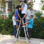 Aluminum Alloy Ladder 1.5m Thick Folding Herringbone Ladder 1.5m Thick (Red)