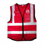 6 Pieces Multi Pocket Reflective Clothing Red