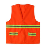 10 Pieces Reflective Vest Sanitary Waistcoat Reflective Safety Vest Work Clothing for Cleaning Workers Highway Construction- Orange with Hat