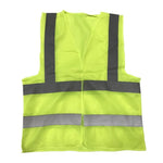 10 Pieces Yellow Reflective Vest Gray Two Horizontal And Two Vertical Reflective Strips Traffic Garden Sanitation Safety Suit Warning Function Construction Vest