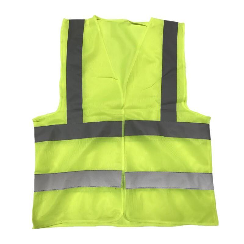 10 Pieces Yellow Reflective Vest Gray Two Horizontal And Two Vertical Reflective Strips Traffic Garden Sanitation Safety Suit Warning Function Construction Vest