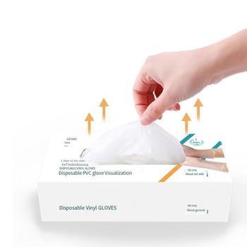 Disposable PVC Protective Gloves Translucent Powder-Free Reinforced M Size 100 / box