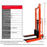 3t 1.6m Manual Forklift High Strength Hydraulic Lifting Truck Stacking Truck Lifting Forklift Lift