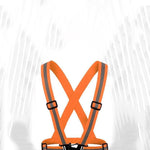 10 Pieces Reflective Vest Elastic Strap Safety Vest High Visibility Fully Adjustable Free Size Safety Gear for Running Jogging Cycling Walking - Orange