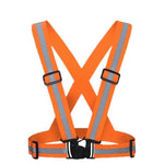 10 Pieces Reflective Vest Elastic Strap Safety Vest High Visibility Fully Adjustable Free Size Safety Gear for Running Jogging Cycling Walking - Orange