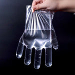 6 Bags Disposable PE Thickened Gloves For Food Catering Beauty And Housework Transparent Plastic Hand Film 3 Bags ( 100 Pieces / Bags )