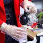 6 Bags Disposable PE Thickened Gloves For Food Catering Beauty And Housework Transparent Plastic Hand Film 3 Bags ( 100 Pieces / Bags )