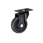 4 Inch Plate Swivel Caster Wheels 4Pcs Flat Bottom Heavy Duty Universal wheel Movable Black High-Temperature Resistant Nylon Casters - 4Pcs