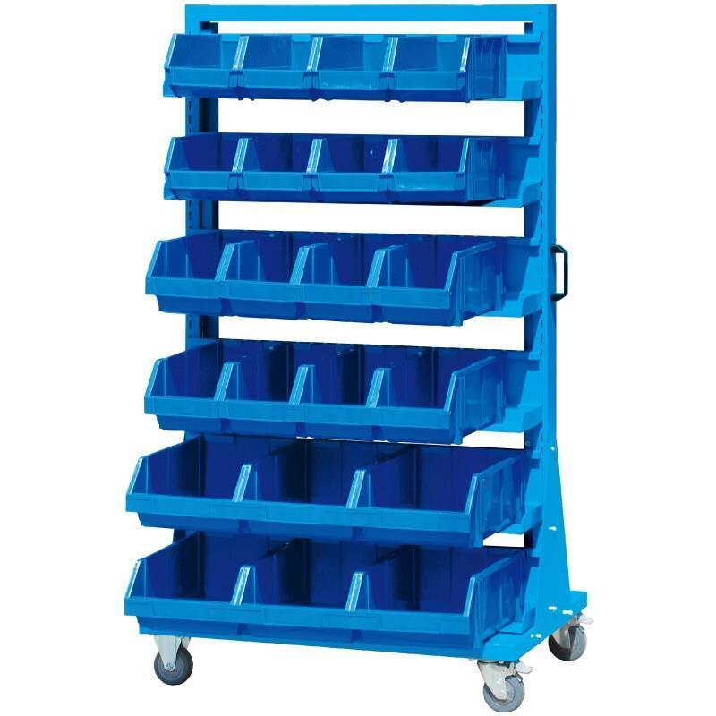 Blue 1000×610×1680mm Single Side 6-layer Parts Box Cart (including 22 Assembly Parts Boxes)