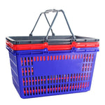 6 Pieces Thickened Supermarket Shopping Basket Portable Plastic Basket Shopping Basket Turnover Basket Sorting Basket Blue Medium