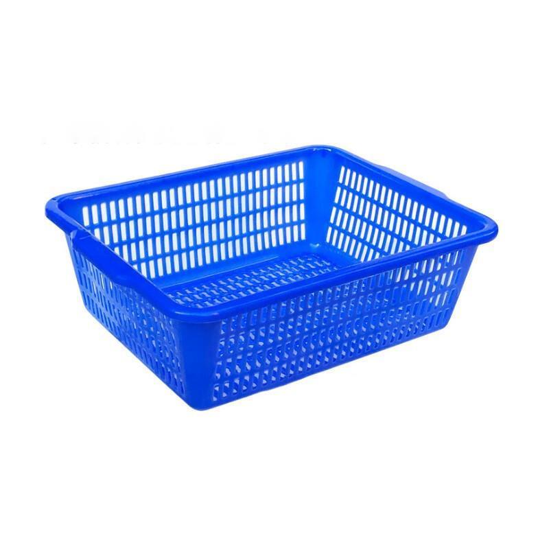 6 Pieces Square Screen Rectangular Plastic Square Screen Sorting Distribution Basket Plastic Basket Vegetable Basket Kitchen Storage Basket Fruit Drainage Basket Blue 406 * 312 * 118mm