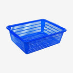 6 Pieces Square Screen Rectangular Plastic Square Screen Sorting Distribution Basket Plastic Basket Vegetable Basket Kitchen Storage Basket Fruit Drainage Basket Blue 406 * 312 * 118mm
