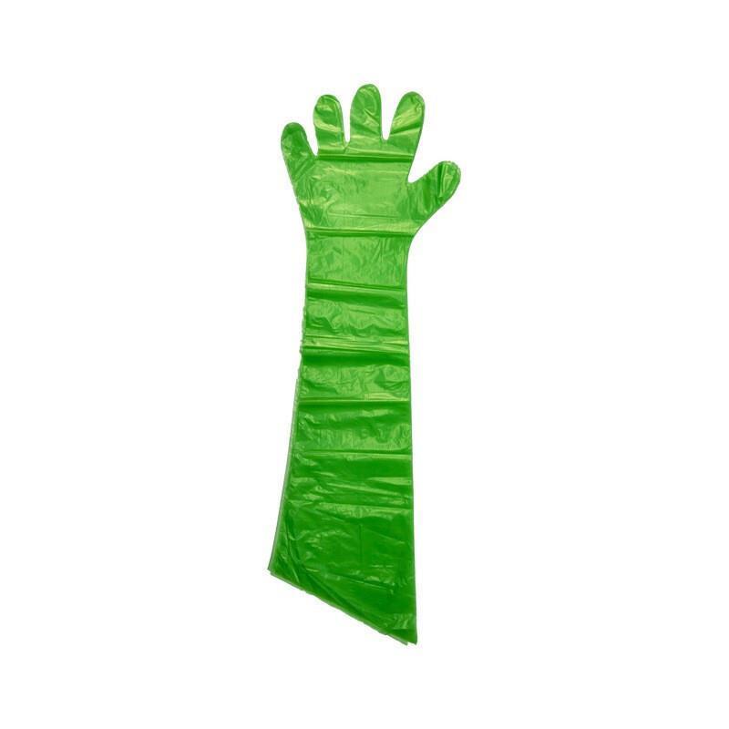 10 Boxes 90cm 50 Pieces / Box Disposable Gloves Tear Resistant And Leakage Proof Elongated PE Green Gloves