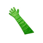 10 Boxes 90cm 50 Pieces / Box Disposable Gloves Tear Resistant And Leakage Proof Elongated PE Green Gloves