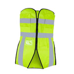10 Pieces Multi Pocket Construction Safety Reflective Vest With Swallow Tail Pocket Fluorescent Green