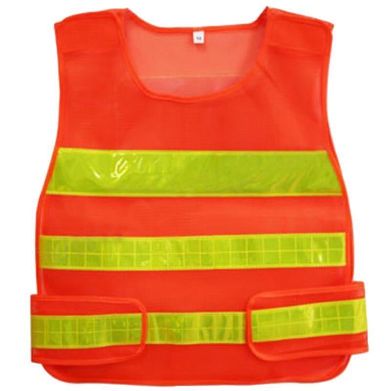 10 Pieces Vest Reflective Vest One Size Fits All Fluorescent Red Reflective High Visibility Safety Vest