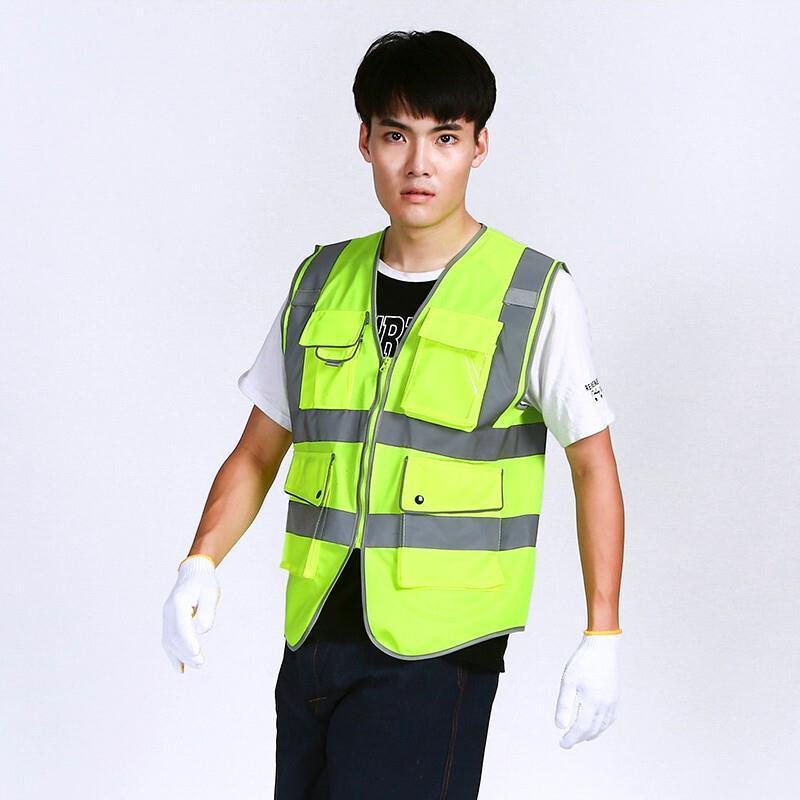 6 Pieces Reflective Vest Reflective Vest Safety Vest Safety Suit Motorcycle Construction Riding Vest Fluorescent Yellow