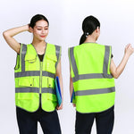 6 Pieces Reflective Vest Reflective Vest Safety Vest Safety Suit Motorcycle Construction Riding Vest Fluorescent Yellow