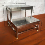 Climbing Stool Double Layer Stainless Steel Height 50cm Width 60cm Upper Width 25cm Lower Width 50cm