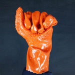 10 Pairs Granular Non Slip Gloves Labor Protection Cotton Wool Impregnated Plastic Oil Resistant Wear Resistant Sweat Absorbing Catching Killing Fish Orange