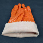 10 Pairs Granular Non Slip Gloves Labor Protection Cotton Wool Impregnated Plastic Oil Resistant Wear Resistant Sweat Absorbing Catching Killing Fish Orange