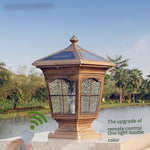 Outdoor Waterproof European Style Landscape Lamp Courtyard Layout Decoration Solar Rechargeable Battery Induction LED Lamp Column Head Lamp
