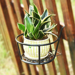 10 Pcs Iron Balcony Hanging Railing Flower Rack Wall Hanging Indoor Hanging Hanging Orchid Green Pineapple Flower Pot Rack Black (Bold With Bottom Net) Shoot 2 Shots And 3 Shots