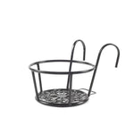 10 Pcs Iron Balcony Hanging Railing Flower Rack Wall Hanging Indoor Hanging Hanging Orchid Green Pineapple Flower Pot Rack Black (Bold With Bottom Net) Shoot 2 Shots And 3 Shots