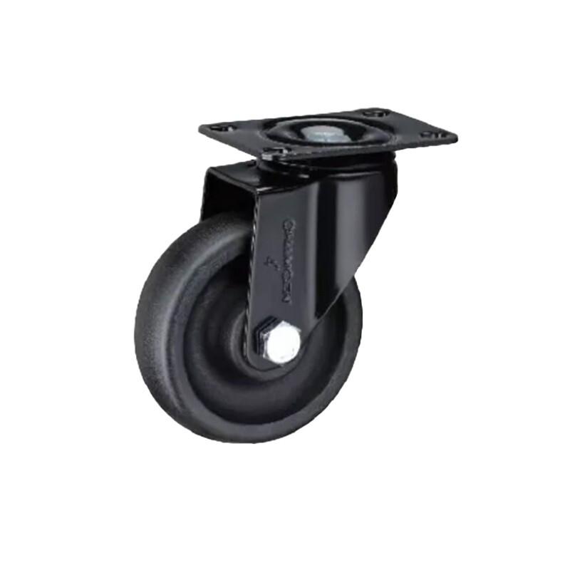 4 Inch Plate Swivel Caster Wheels 4Pcs Flat Bottom Heavy Duty Universal wheel Movable Black High-Temperature Resistant Nylon Casters - 4Pcs