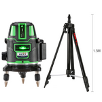 ECVV 2 Lines Green Laser Level with 1.5M Adjustable Height Tripod 360 Degree Self-leveling Cross Marking Instrument and 1.5M Aluminum Alloy Tripod