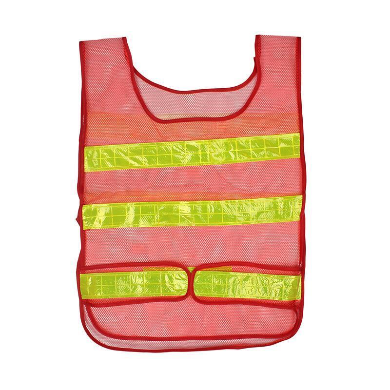 25 Pieces Orange Net Reflective Vest Traffic Warning Riding Sanitation Road Administration Protection Reflective Vest Yellow Reflective Strip First Three Last Three