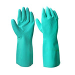 10 PairWear Resistant Acid Resistant And Oil Resistant Industrial Gloves Nitrile Rubber Cleaning And Protective Gloves Green