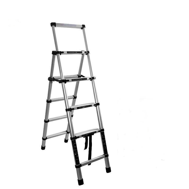 Telescopic Ladder, Folding Herringbone Ladder, Multi-functional Aluminum Alloy Engineering Ladder, Thickened Five Step Lifting And Climbing Mobile Stairs