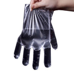 10 Bags 100 Pieces/Bag Disposable Gloves PE Thick Dining Beauty Household Gloves Transparent Plastic Non-Slip Durable Gloves