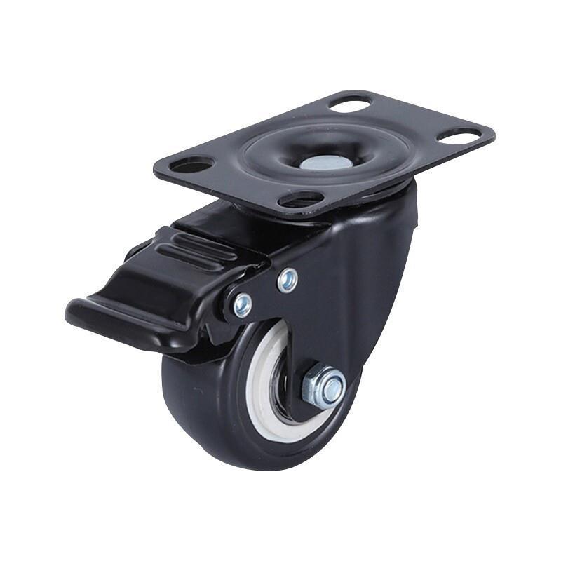 Black Diamond, Silent And Wear-resistant PU Polyurethane Caster, Industrial Universal Wheel, Flat Wheel, Wheel, Roller, 2-inch Orientation (20 Pieces) + Brake (20 Pieces)