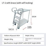 Storage Climbing Ladder Supermarket Factory Workshop Maintenance Loading Climbing Tally Picking Ladder Silent Wheel Movable Platform Climbing Ladder With Strut (with Self-locking) 105 * 52 * 105