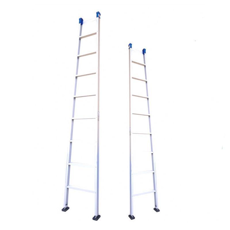 2.5m Straight Ladder Single Side Ladder Multi Function Family Ladder Engineering Ladder Bamboo Ladder Small Ladder Thickened Aluminum Alloy Single Ladder Service Height