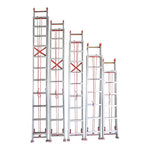 10m Aluminum Alloy Manual Telescopic Single Ladder Thickened Non-slip