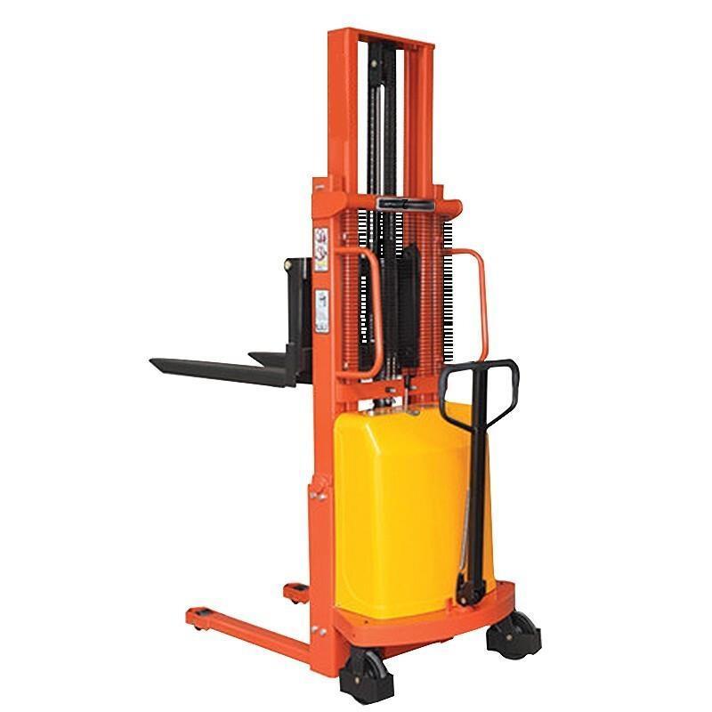 Double Gantry Semi Electric Stacker 1 Ton 2.5m Electric Forklift Hydraulic Lift Loading Unloading Pallet Stacking