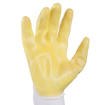 12 Pairs Of Polyethylene Dipping Adhesive Free Size Yellow Safety Gloves Palm Coated Gloves Construction Protective Gloves