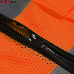 6 Pieces Multi-Pocket Reflective Vest with Zipper Breathable Mesh Fabric Safety Vest for Construction Engineering Traffic Safety Warning Clothes - Orange