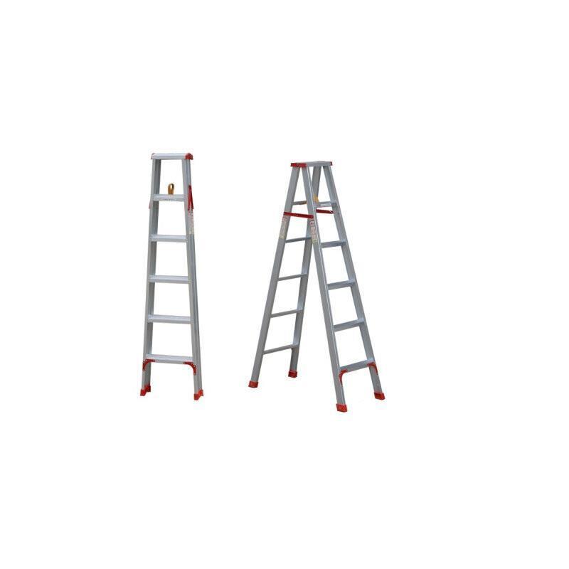 Aluminum Alloy Ladder 1.5m Thick Folding Herringbone Ladder 1.5m Thick  (Red)