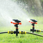 6 Pieces Rocker Sprinkler Gardening Sprinkler Automatic Rotation 360 Degree Garden Sprinkler + 4 Single Joint