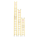 13 FT Fiberglass Extension Ladder With Hook Fully Insulated Ladders Construction Work D-Rung Extension Telescoping Ladder