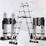 2.6m Vertical Ladder Telescopic Ladder Thickened Multi-functional Aluminum Alloy Engineering Folding Staircase [Thickened Vertical Ladder 2.6m, Step Distance 30cm]