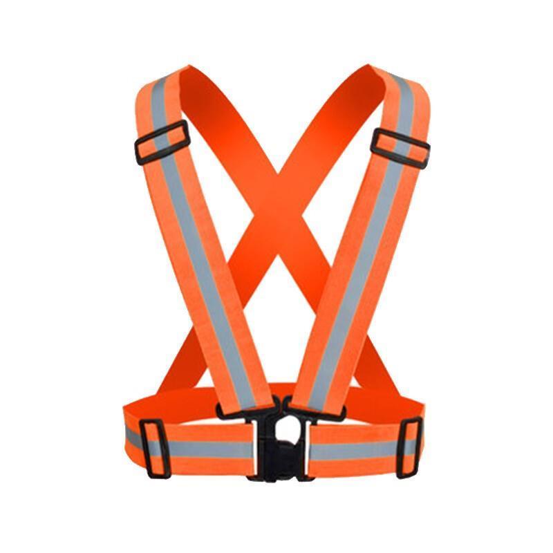 15 Pieces Reflective Vest Reflective Strap Running Vest Traffic Riding Vest Car Safety Warning Vest Environmental Sanitation Reflective Sports Strap Card Deduction Orange